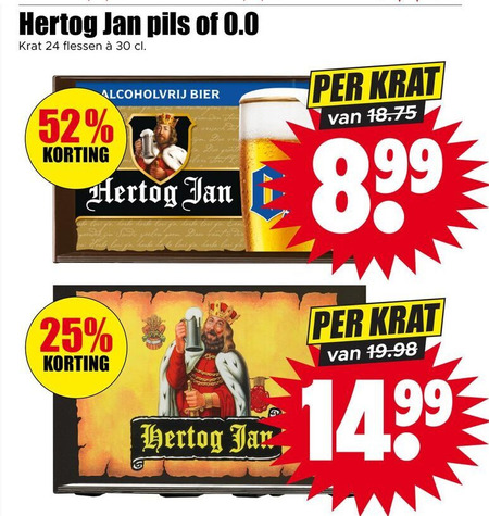 Hertog Jan   alcoholvrij bier, krat bier folder aanbieding bij  Dirk - details