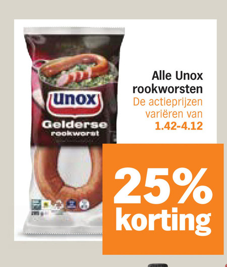 Unox   rookworst folder aanbieding bij  Albert&nbsp;Heijn - details