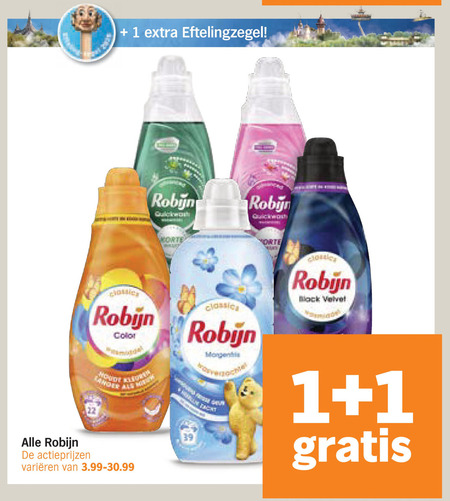 robijn wasverzachter wasmiddel 1 22 color varieeren classica folder aanbieding bij Albert Heijn Robijn wasverzachter, wasmiddel folder aanbieding bij Albert Heijn - details