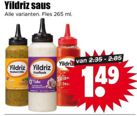 Yildriz   snacksaus folder aanbieding bij  Dirk - details