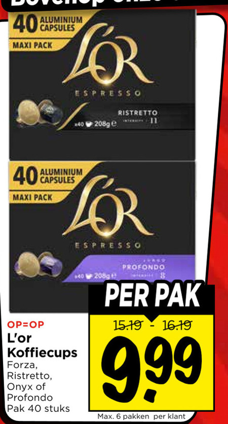 Douwe Egberts L Or   koffiecups folder aanbieding bij  Vomar - details
