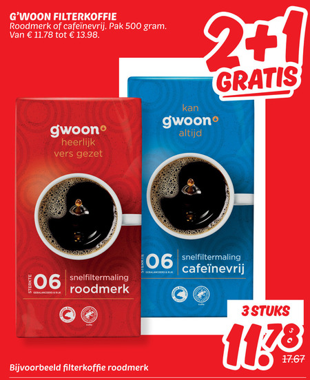 Gwoon   koffie folder aanbieding bij  Dekamarkt - details