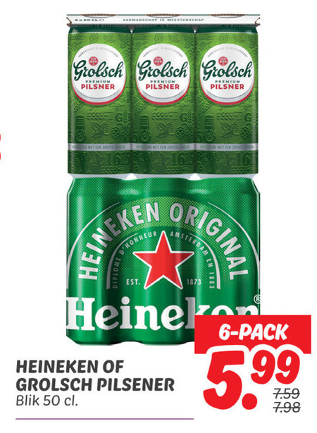 Grolsch   blikje bier folder aanbieding bij  Dekamarkt - details