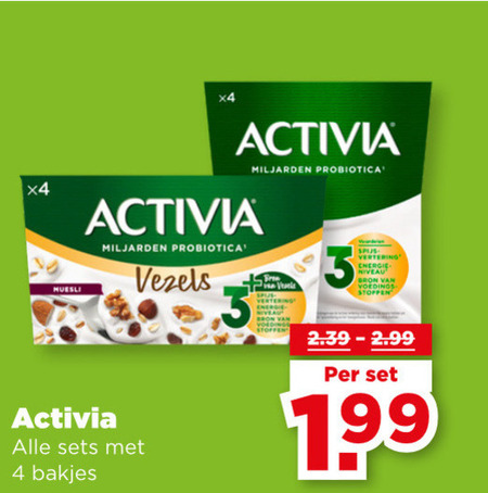 Danone Activia   vruchtenyoghurt folder aanbieding bij  Plus - details