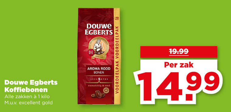 Douwe Egberts   koffiebonen folder aanbieding bij  Plus - details