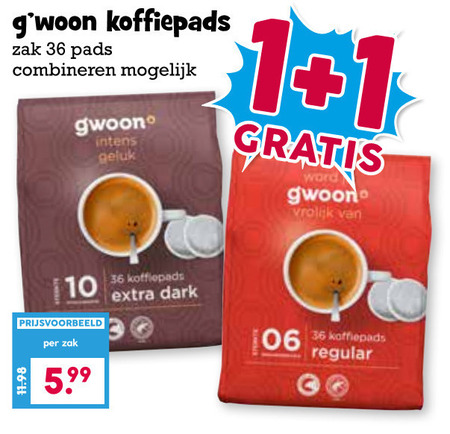 Gwoon   koffiepad folder aanbieding bij  Boons&nbsp;Markt - details