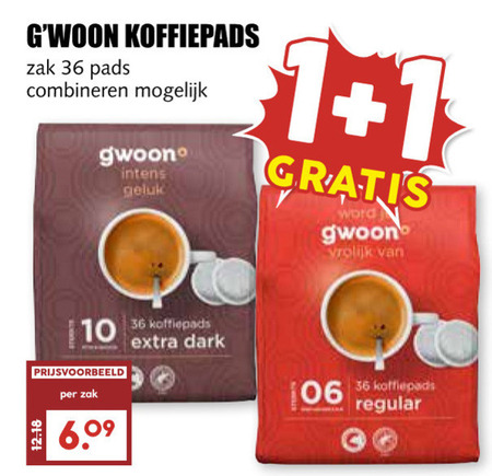 Gwoon   koffiepad folder aanbieding bij  MCD&nbsp;Supermarkt&nbsp;Basis - details