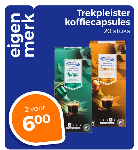 Trekpleister Huismerk   koffiecups folder aanbieding bij  Trekpleister - details