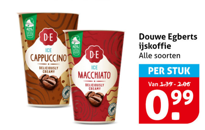 Douwe Egberts   ijskoffie folder aanbieding bij  Hoogvliet - details