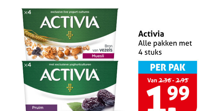 Danone Activia   vruchtenyoghurt folder aanbieding bij  Hoogvliet - details