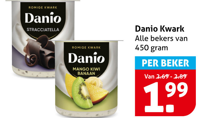 Danone Danio   kwark folder aanbieding bij  Hoogvliet - details