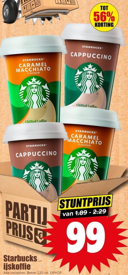 Starbucks   ijskoffie folder aanbieding bij  Dirk - details