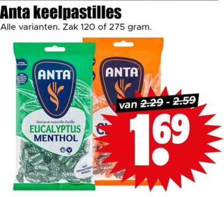 Anta Flu   snoep folder aanbieding bij  Dirk - details