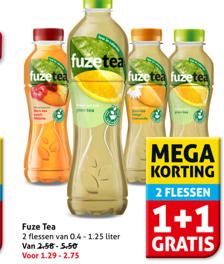 Fuze Tea   ice tea folder aanbieding bij  Hoogvliet - details