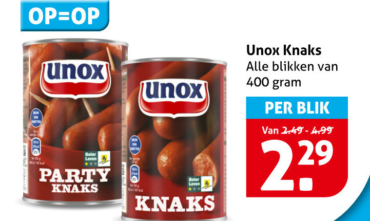 Unox   knakworst folder aanbieding bij  Hoogvliet - details