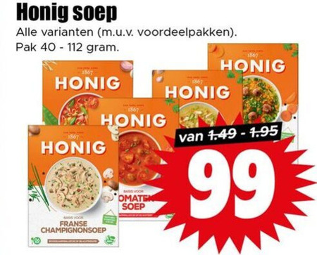 Honig   soep folder aanbieding bij  Dirk - details