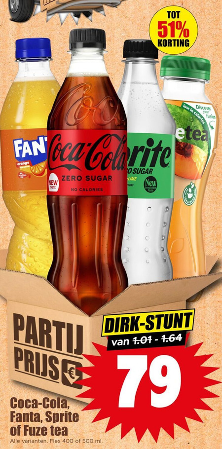 Fanta   cola, frisdrank folder aanbieding bij  Dirk - details