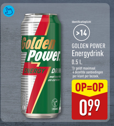 Golden Power   energiedrank folder aanbieding bij  Aldi - details