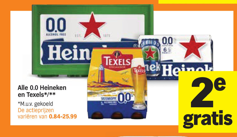 Heineken 0.0   alcoholvrij bier, krat bier folder aanbieding bij  Albert&nbsp;Heijn - details
