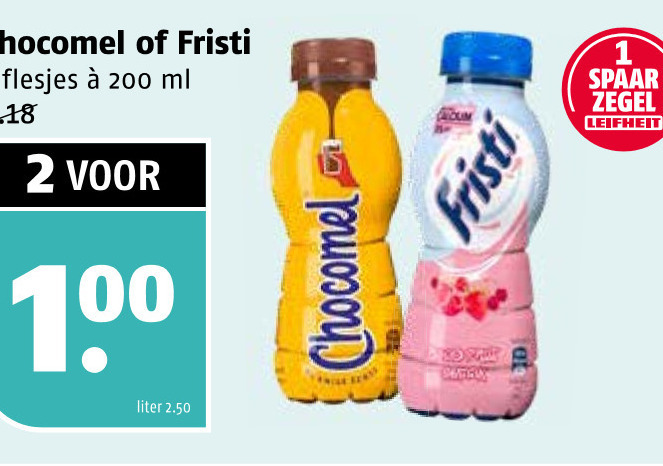 Fristi   drinkyoghurt, chocolademelk folder aanbieding bij  Poiesz - details