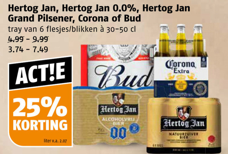 Hertog Jan   blikje bier, alcoholvrij bier folder aanbieding bij  Poiesz - details