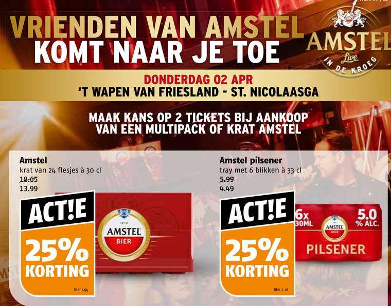 Amstel   blikje bier, krat bier folder aanbieding bij  Poiesz - details