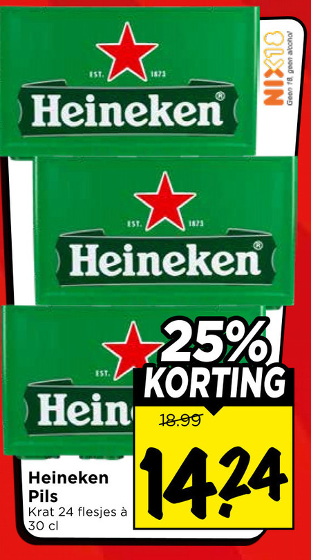 Heineken   krat bier folder aanbieding bij  Vomar - details