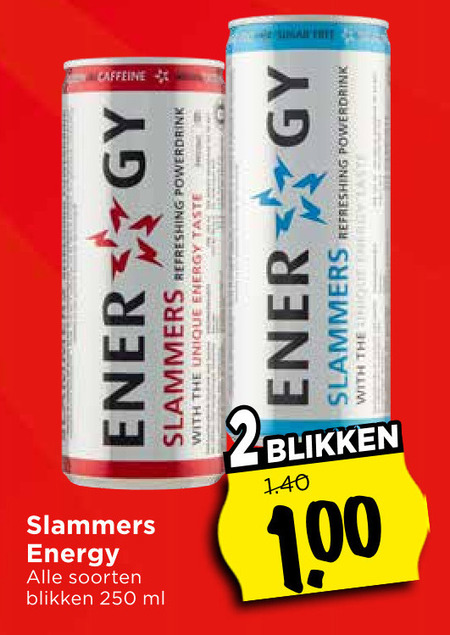 Slammers   energiedrank folder aanbieding bij  Vomar - details