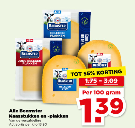 Beemster   kaas, kaasplakken folder aanbieding bij  Plus - details