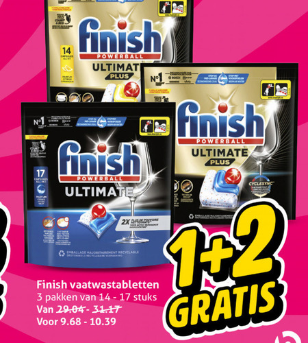 Finish   vaatwasmiddel folder aanbieding bij  Hoogvliet - details
