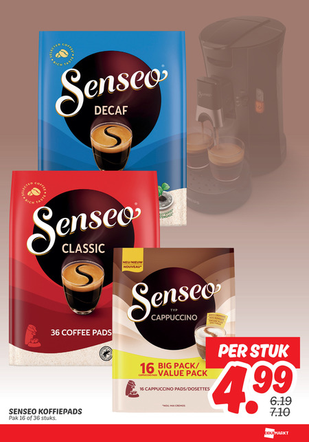 Douwe Egberts Senseo   koffiepad folder aanbieding bij  Dekamarkt - details