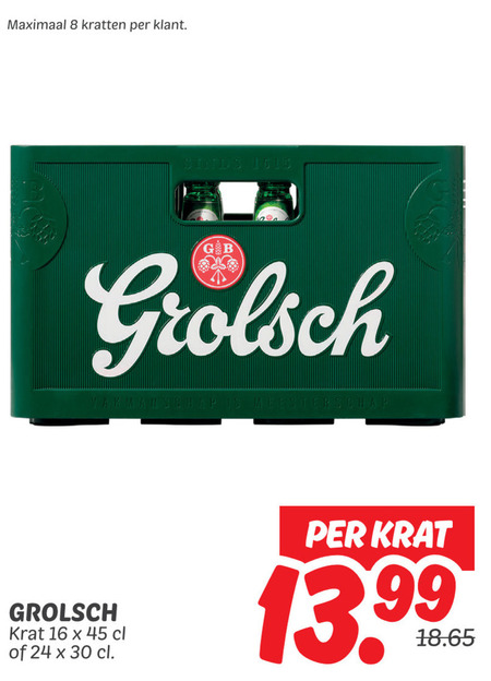 Grolsch   krat bier folder aanbieding bij  Dekamarkt - details
