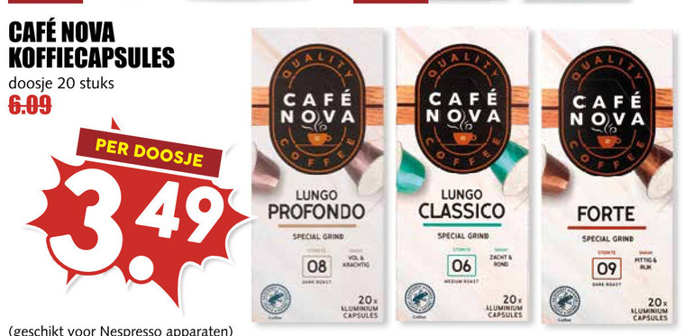 Cafe Nova   koffiecups folder aanbieding bij  MCD&nbsp;Supermarkt&nbsp;Basis - details