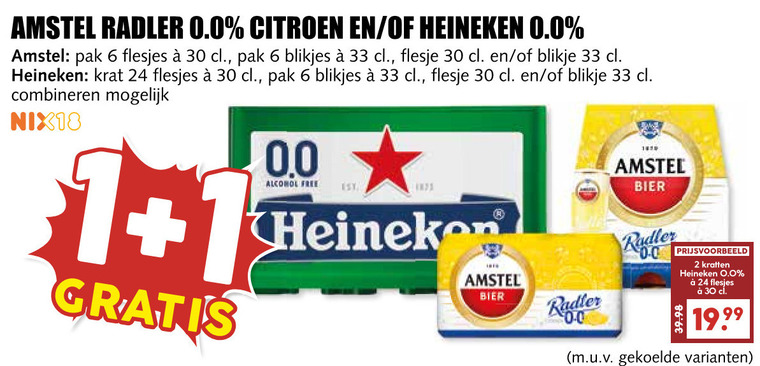 Amstel   radler bier, krat bier folder aanbieding bij  MCD&nbsp;Supermarkt&nbsp;Basis - details