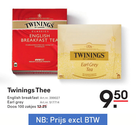 Twinings   thee folder aanbieding bij  Sligro - details