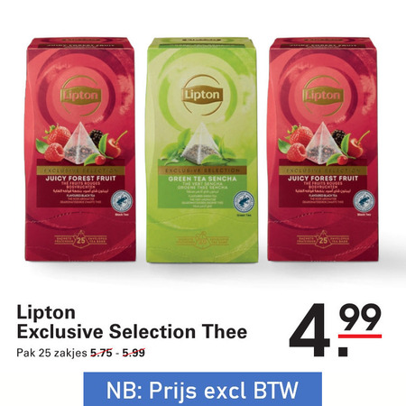 Lipton   thee folder aanbieding bij  Sligro - details