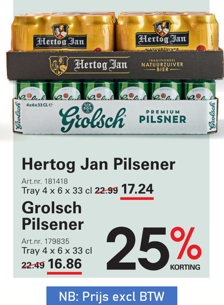 Hertog Jan   blikje bier folder aanbieding bij  Sligro - details