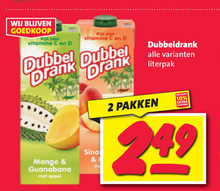 Dubbeldrank   fruitdrank folder aanbieding bij  Nettorama - details