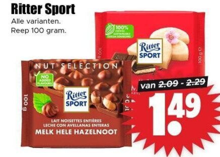 Ritter Sport   chocolade folder aanbieding bij  Dirk - details
