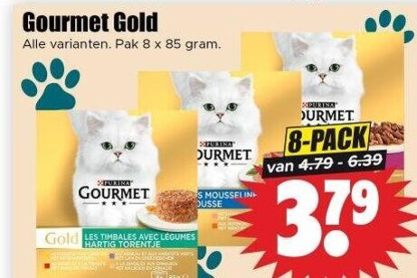 Gourmet   kattenvoer folder aanbieding bij  Dirk - details