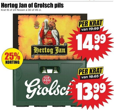 Hertog Jan   krat bier folder aanbieding bij  Dirk - details