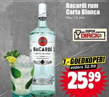 Bacardi   rum folder aanbieding bij  Dirk - details