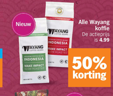 Wayang   koffiebonen folder aanbieding bij  Albert&nbsp;Heijn - details