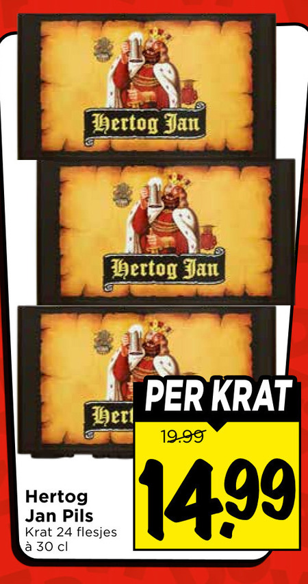 Hertog Jan   krat bier folder aanbieding bij  Vomar - details