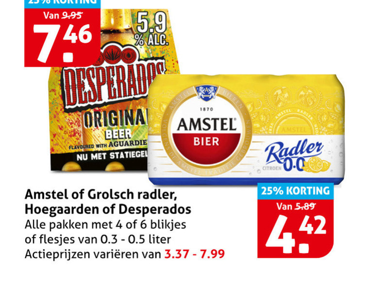 Amstel   speciaalbier, radler bier folder aanbieding bij  Hoogvliet - details