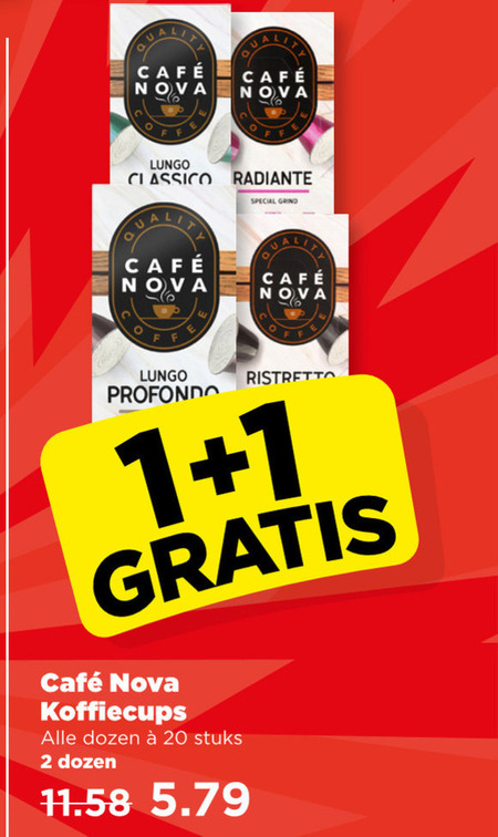 Cafe Nova   koffiecups folder aanbieding bij  Plus - details