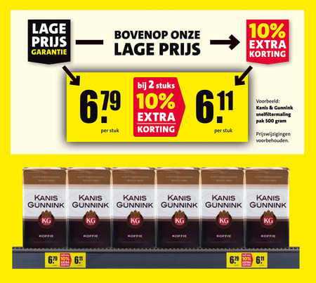 kanis en gunnink koffie 2 10 500 lage bovenop stuks stuk snelfiltermaling pak voorbehouden folder aanbieding bij Nettorama Kanis en Gunnink koffie folder aanbieding bij Nettorama - details