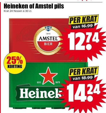 Amstel   krat bier folder aanbieding bij  Dirk - details
