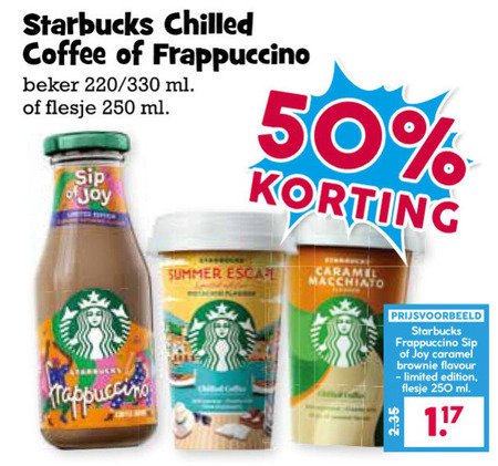 Starbucks   ijskoffie folder aanbieding bij  Boons&nbsp;Markt - details