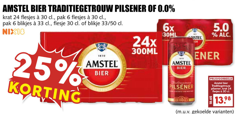 Amstel   krat bier, blikje bier folder aanbieding bij  MCD&nbsp;Supermarkt&nbsp;Basis - details